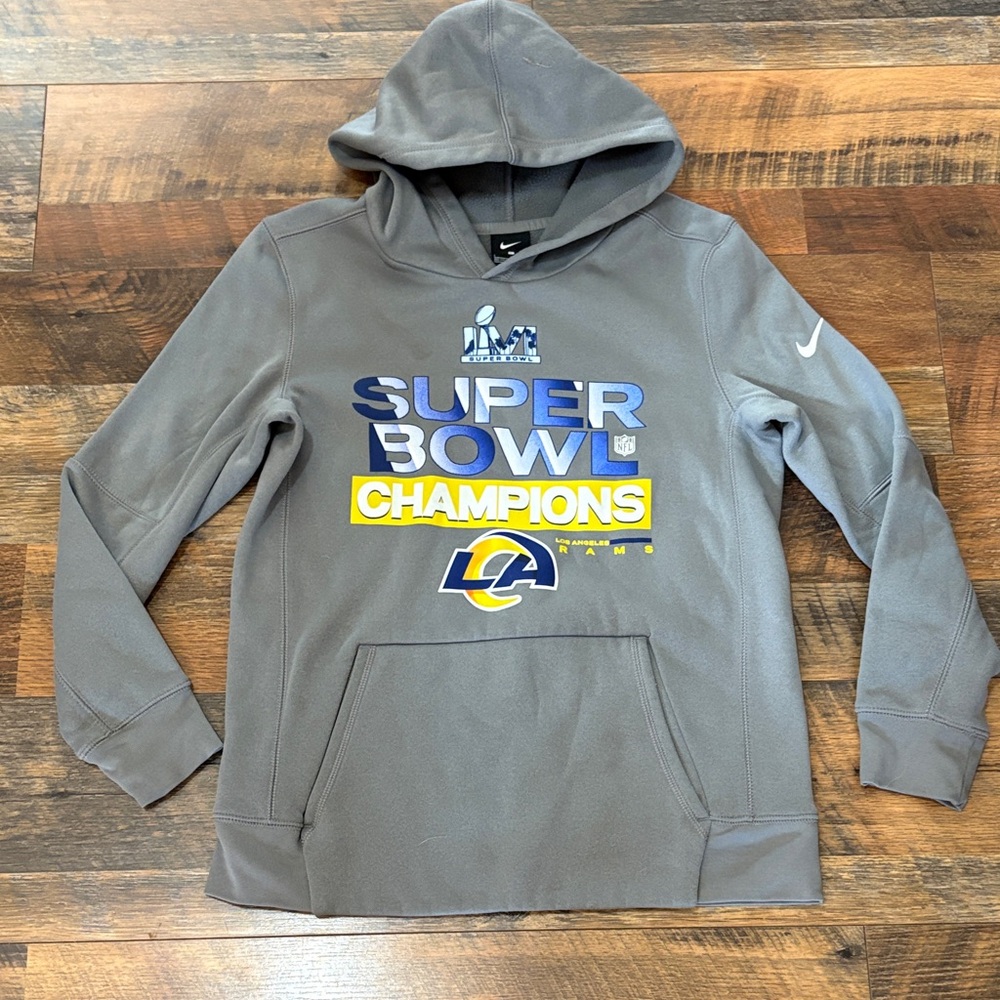 Nike Gray Super Bowl Champions Hoodie LA Rams‎